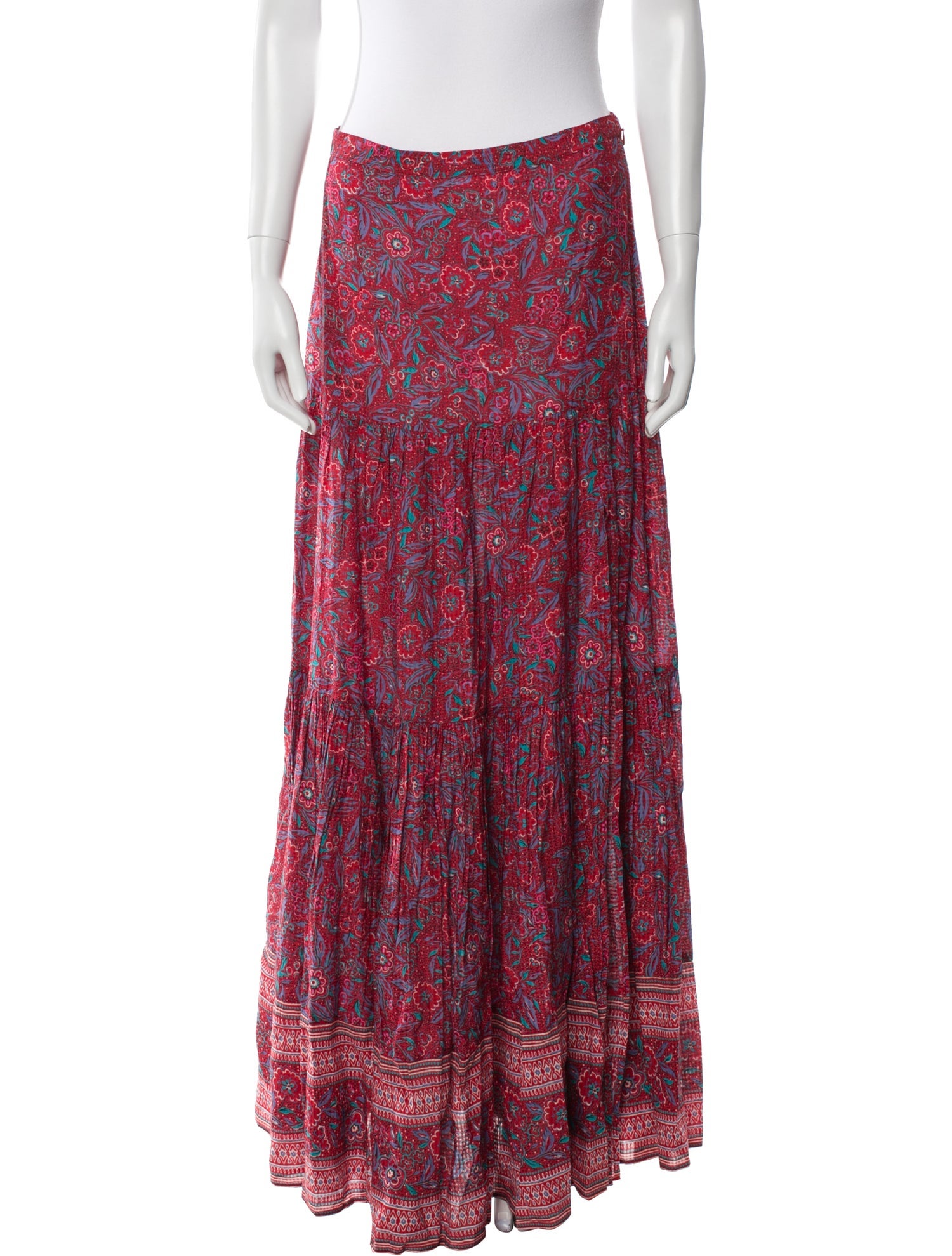 Veronica Beard Floral Print Long Skirt