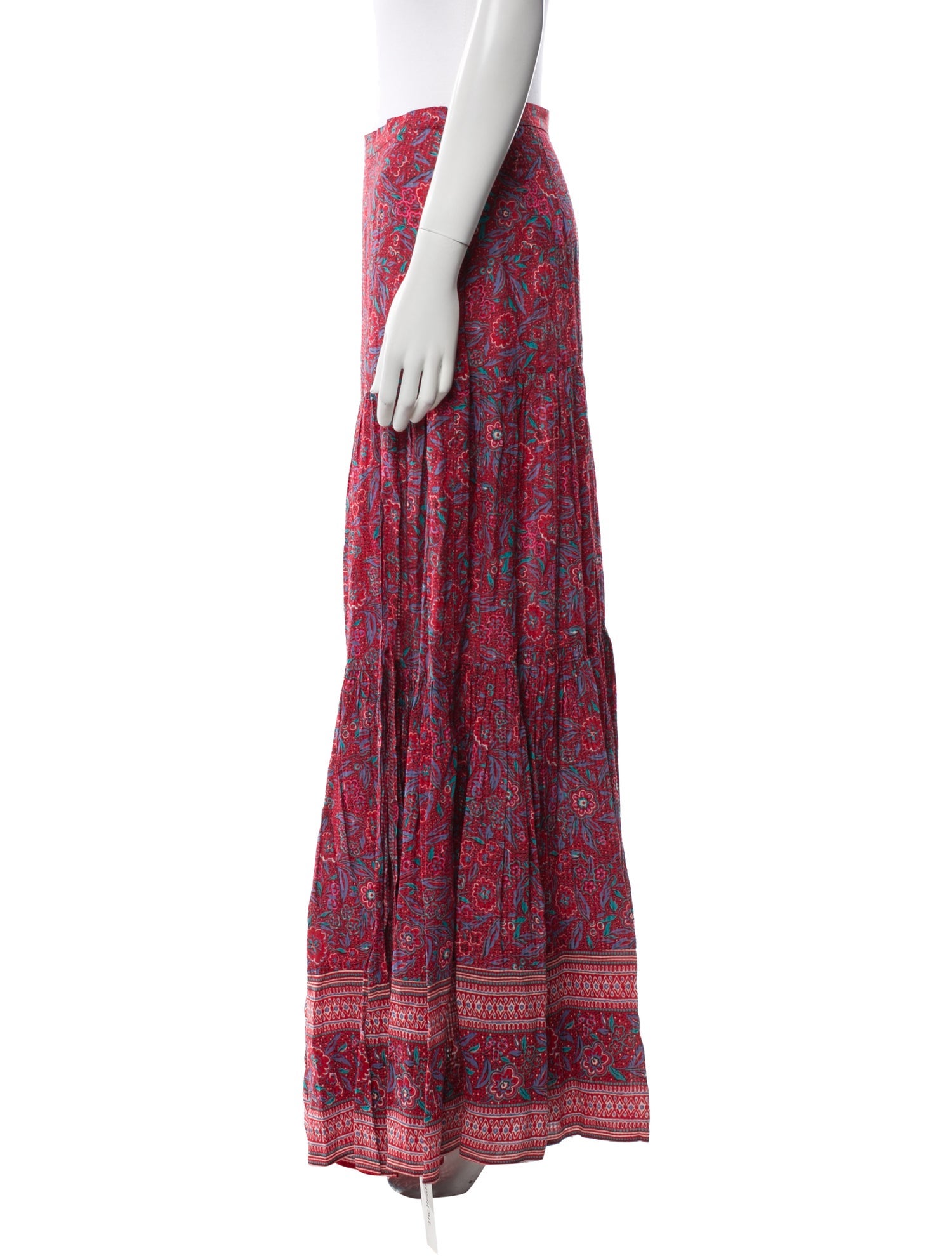 Veronica Beard Floral Print Long Skirt