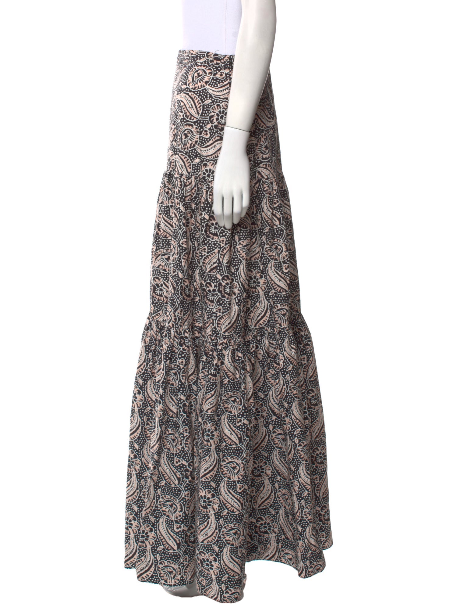 Veronica Beard Floral Print Long Skirt