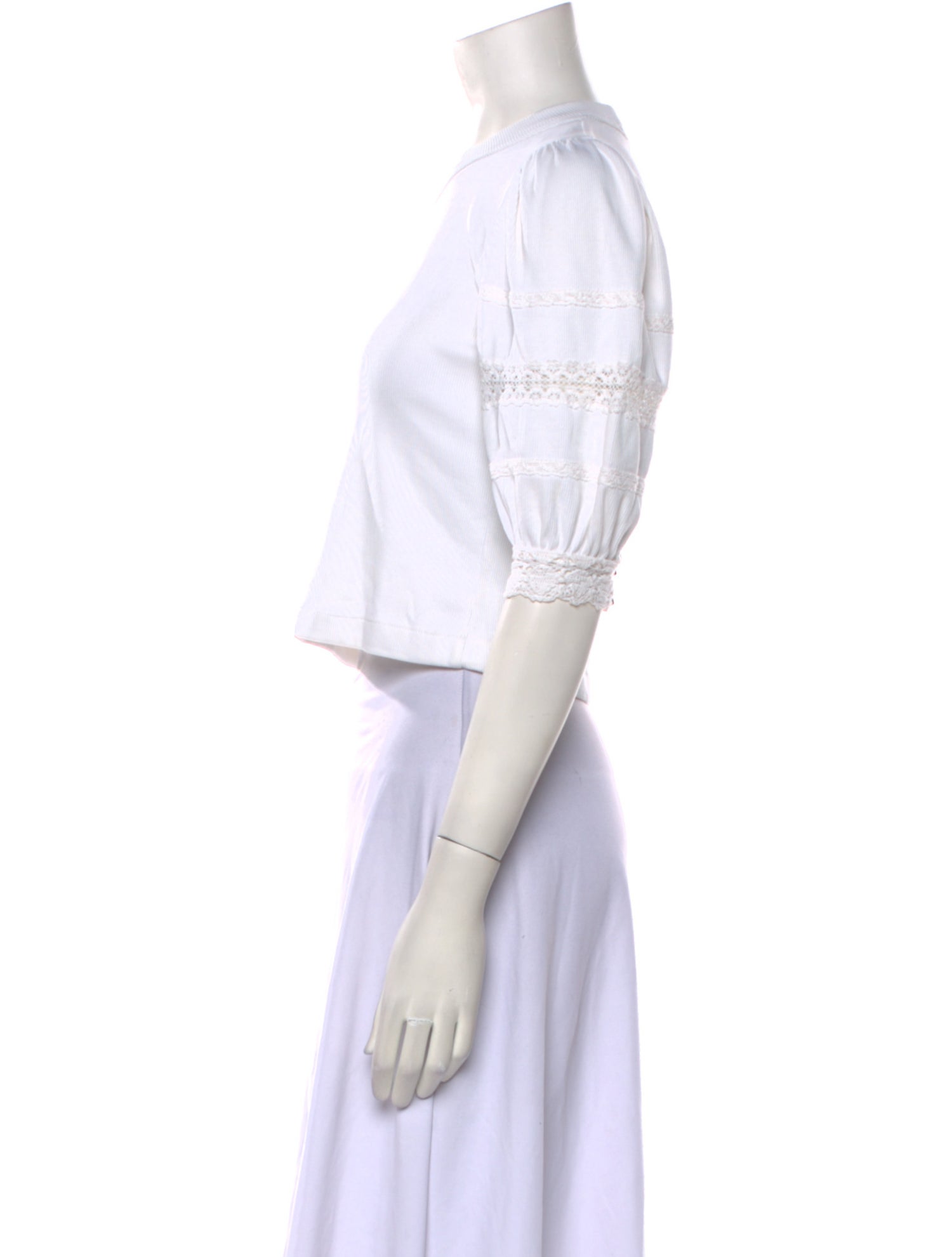 Veronica Beard Bateau Neckline Three-Quarter Sleeve Crop Top