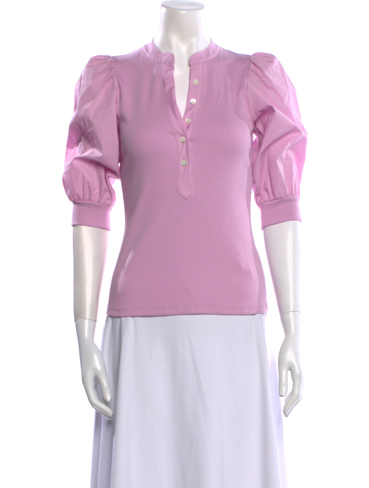Veronica Beard V-Neck Three-Quarter Sleeve Polo w/ Tags