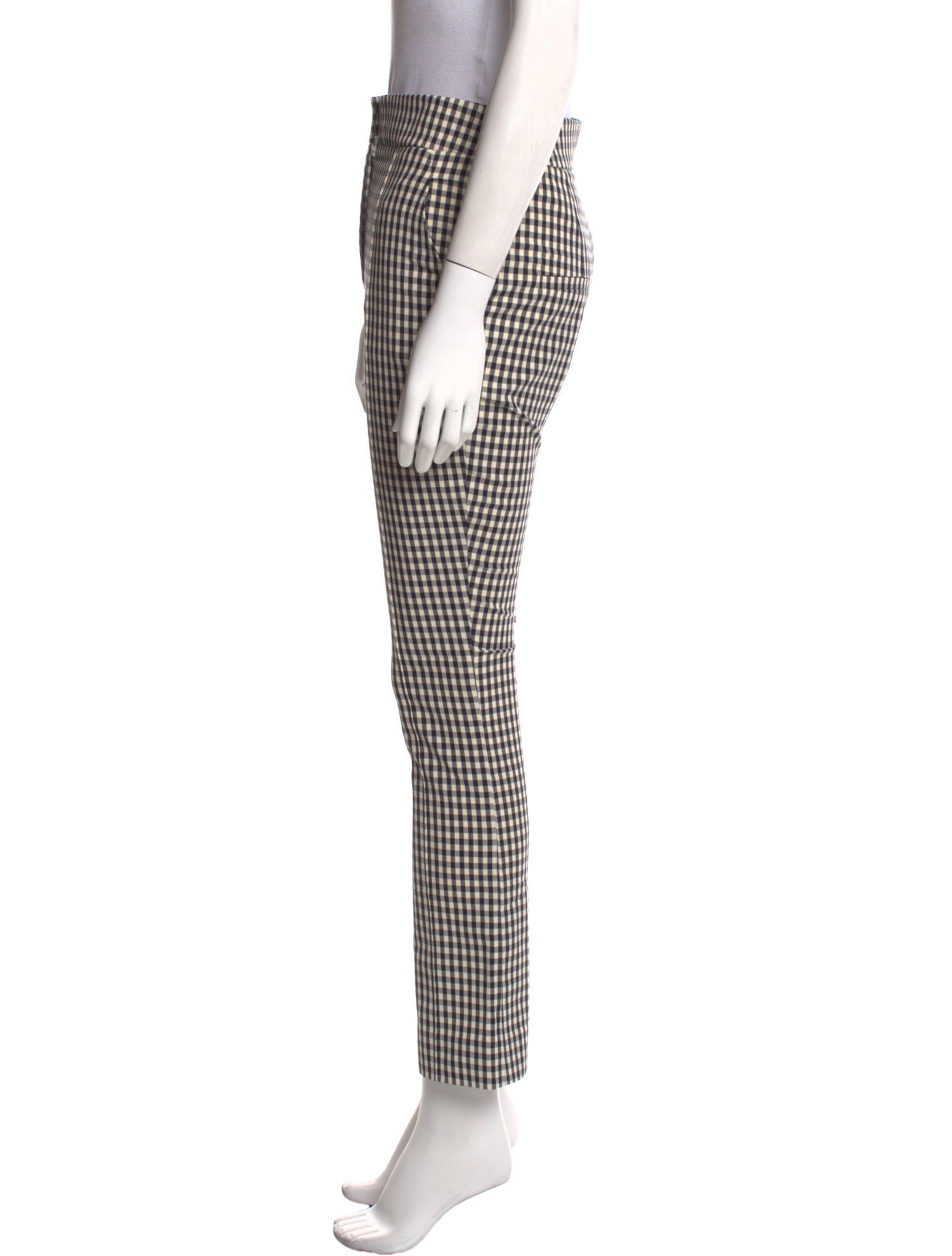 Veronica Beard Plaid Print Straight Leg Pants