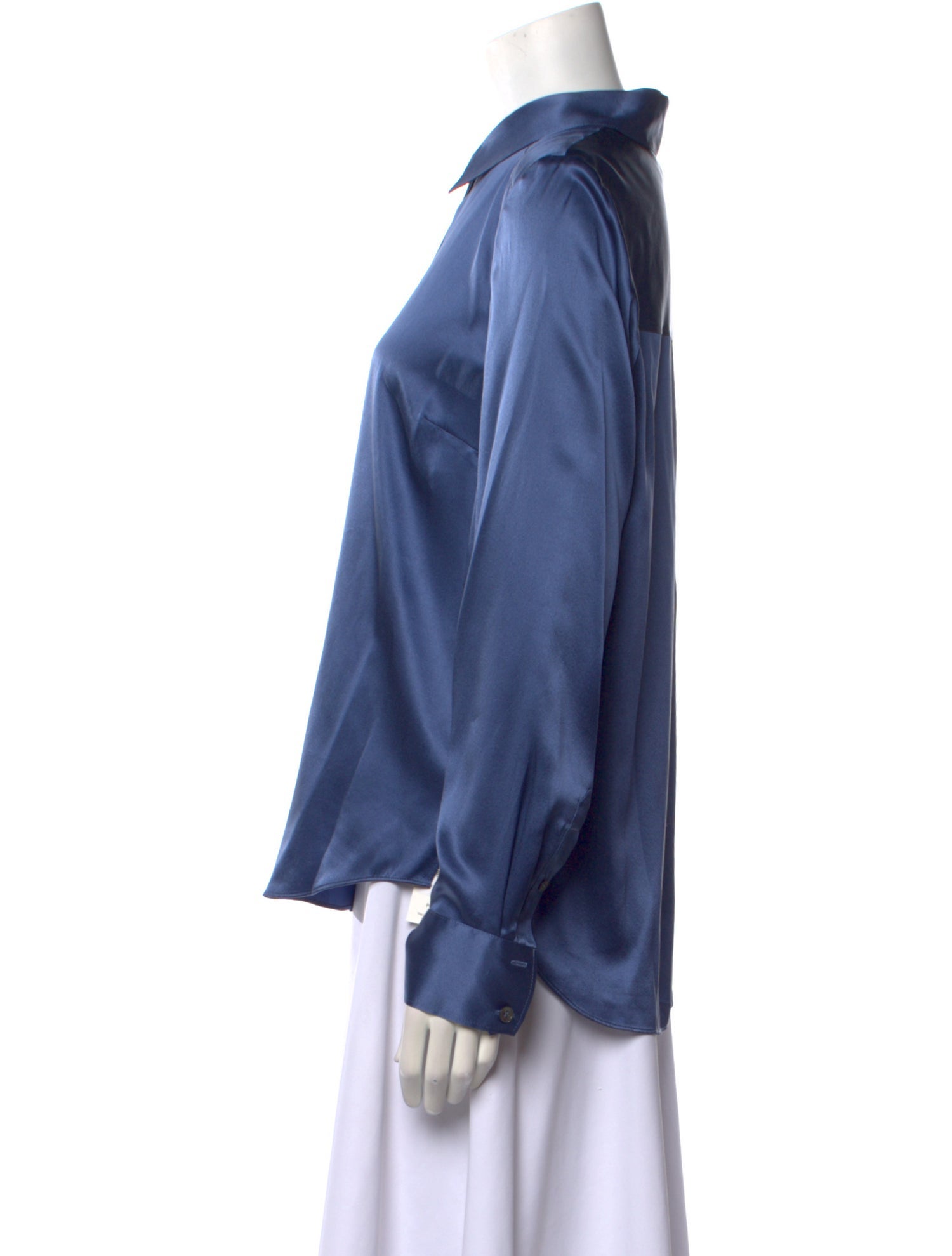 Veronica Beard Silk Long Sleeve Button-Up Top
