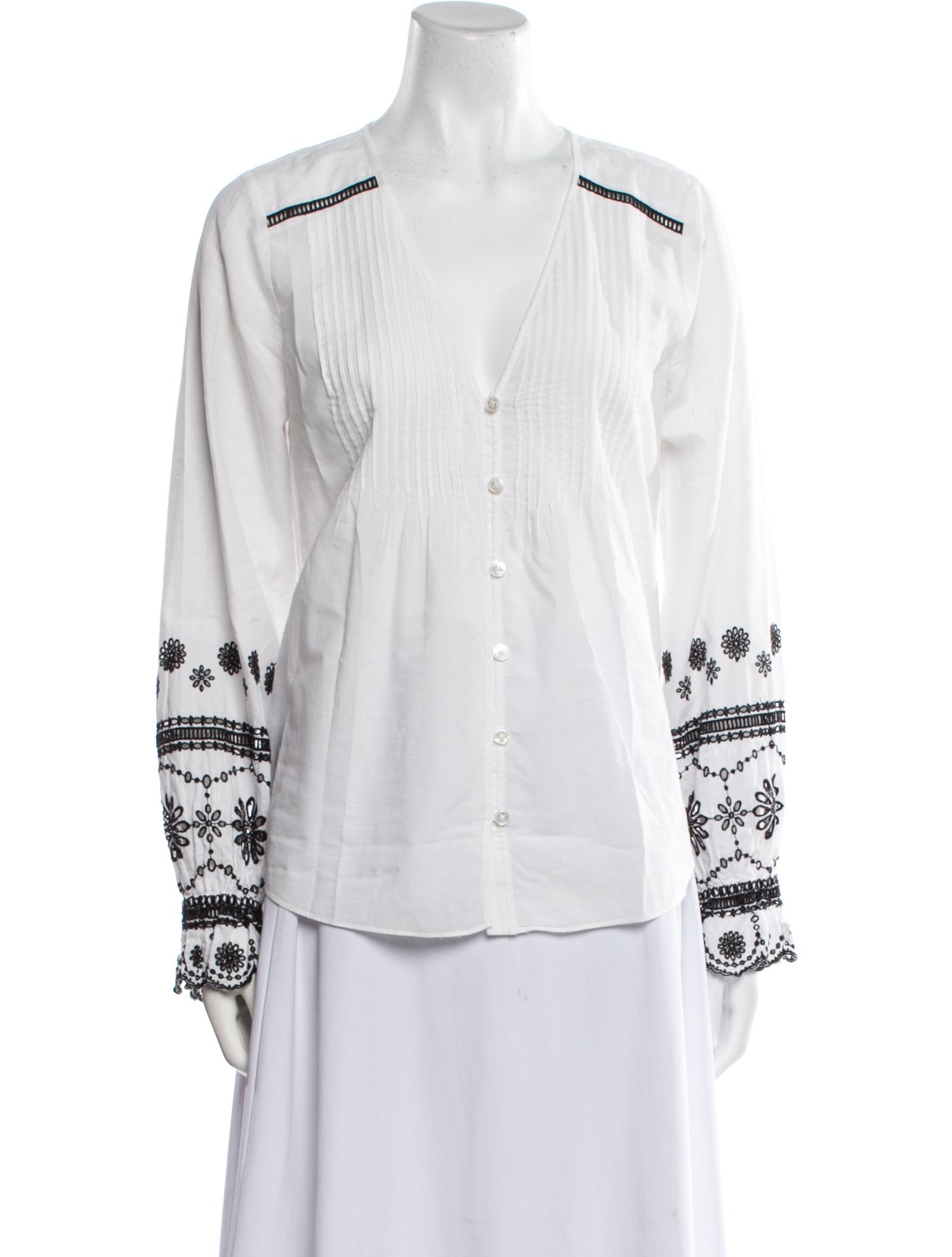 Veronica Beard Long Sleeve Button-Up Top