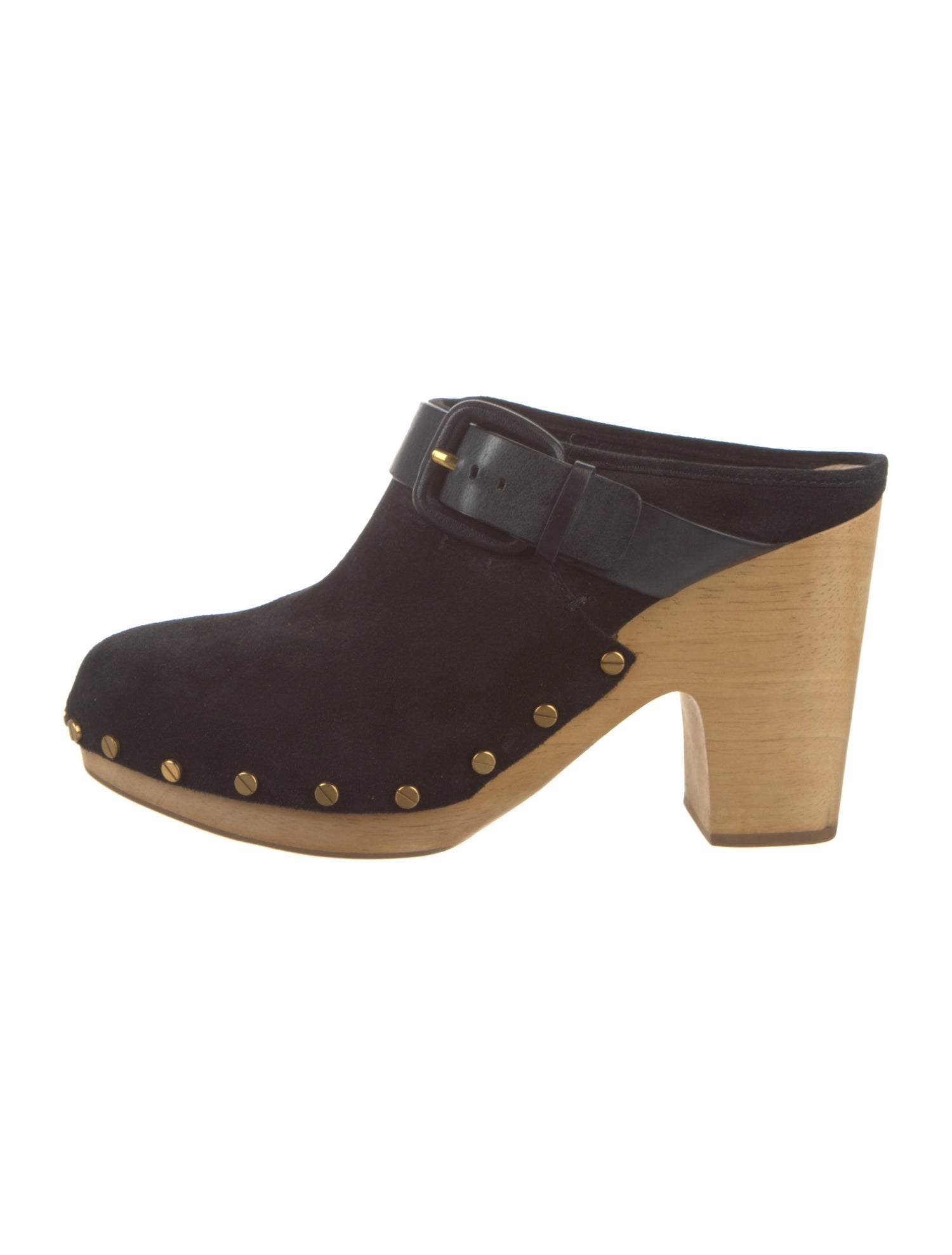 Veronica Beard Suede Studded Accents Mules