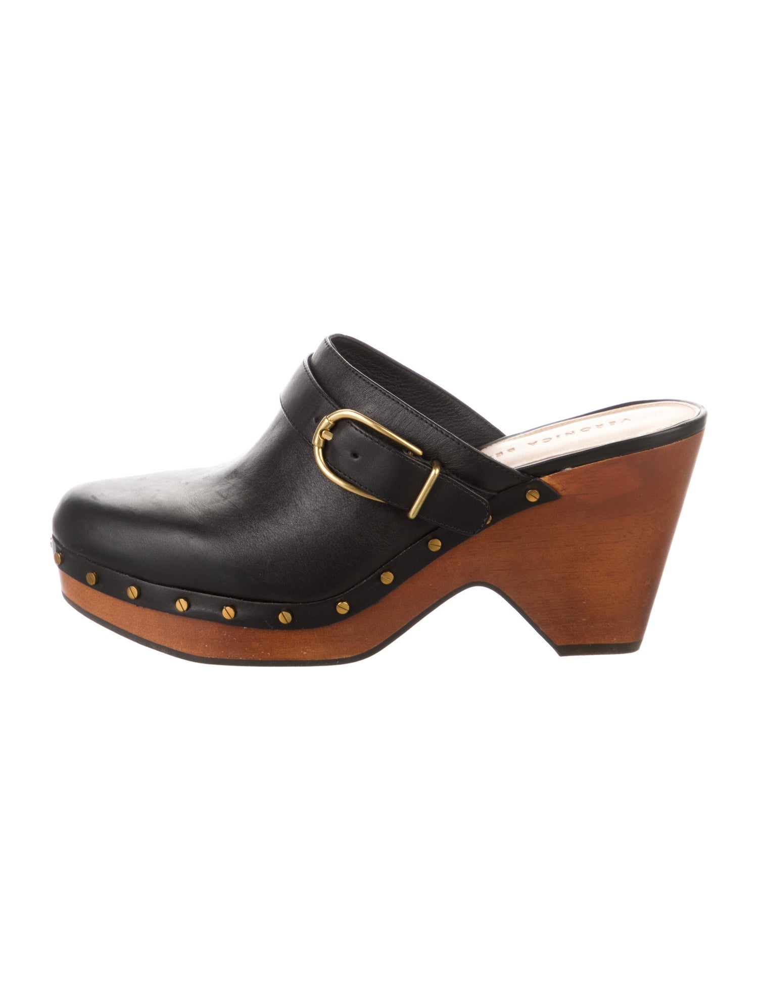Veronica Beard Leather Studded Accents Mules