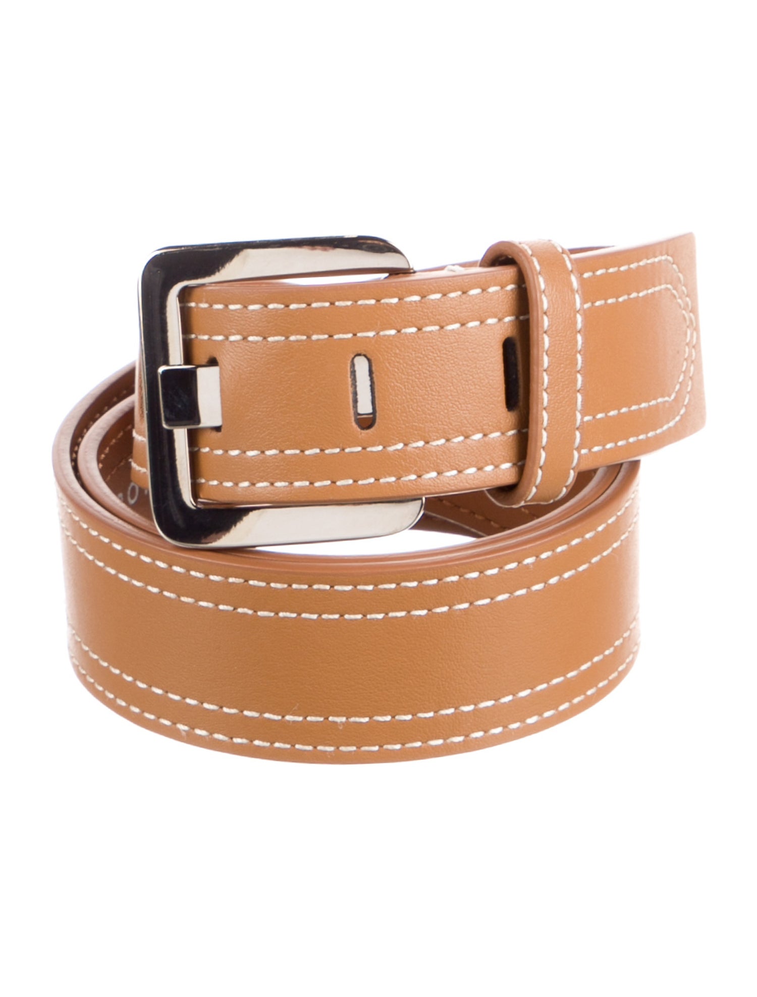 Veronica Beard Leather Embroidered Accent Waist Belt