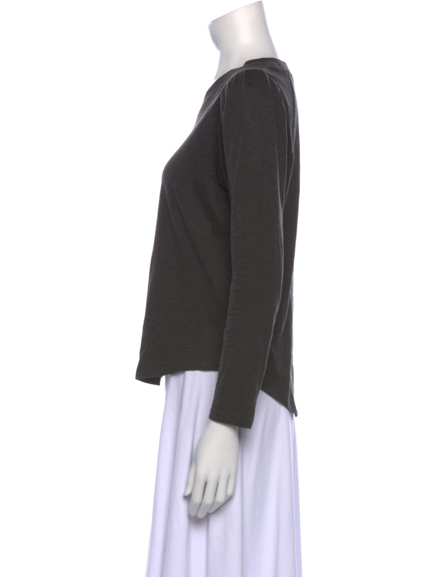 Veronica Beard Scoop Neck Long Sleeve Top