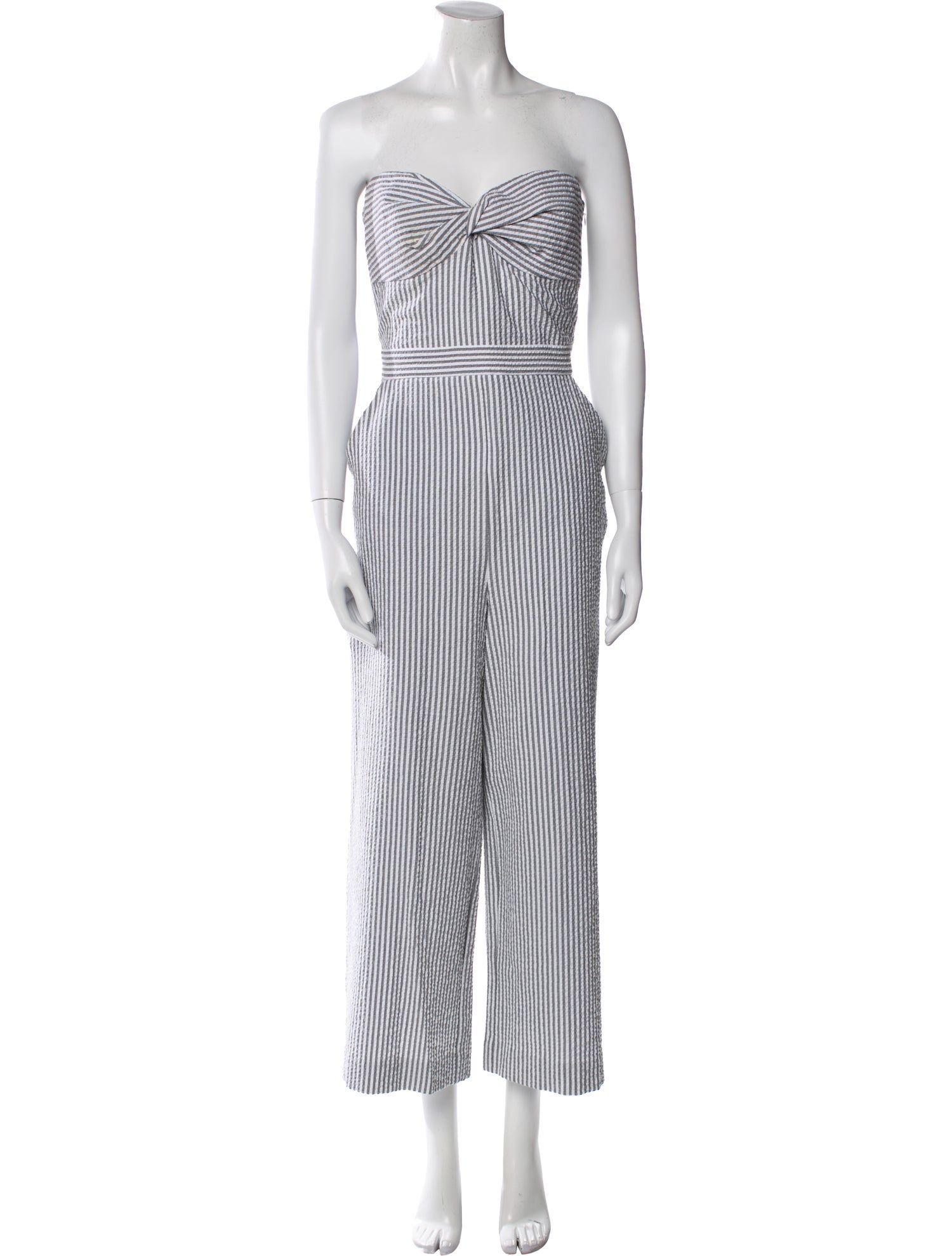 Veronica Beard Striped Strapless Jumpsuit