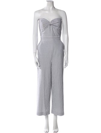 Veronica Beard Striped Strapless Jumpsuit