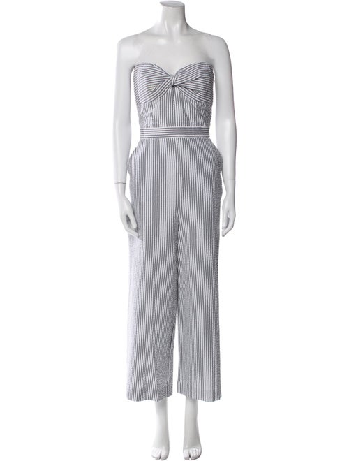 Veronica Beard Striped Strapless Jumpsuit