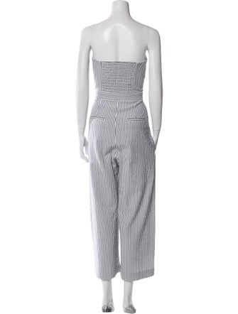 Veronica Beard Striped Strapless Jumpsuit