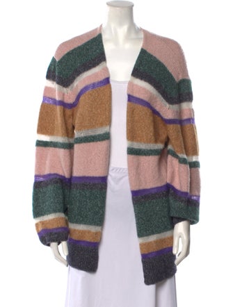 Veronica Beard Striped Open Front Sweater