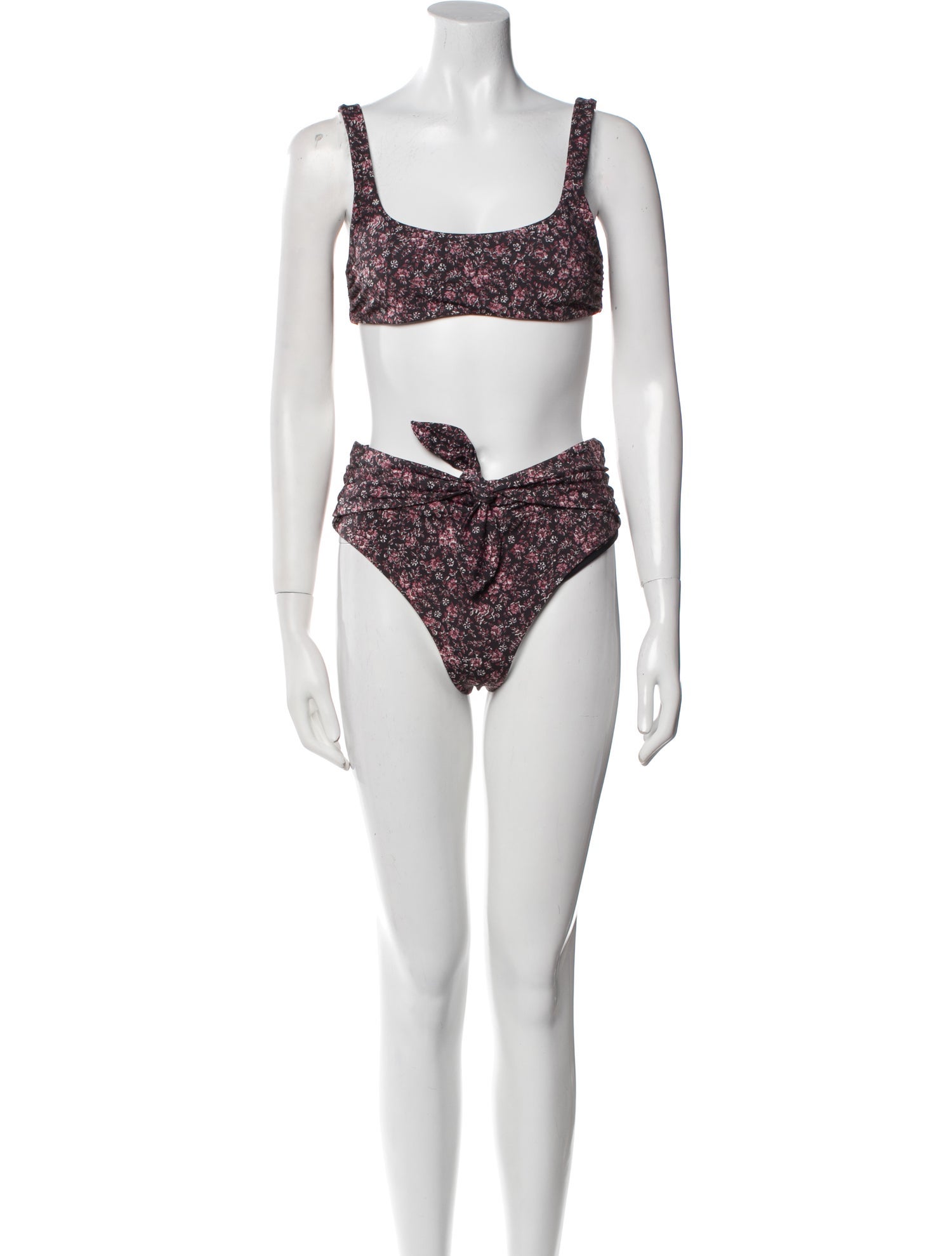 Veronica Beard Floral Print Pleated Accents Bikini w/ Tags