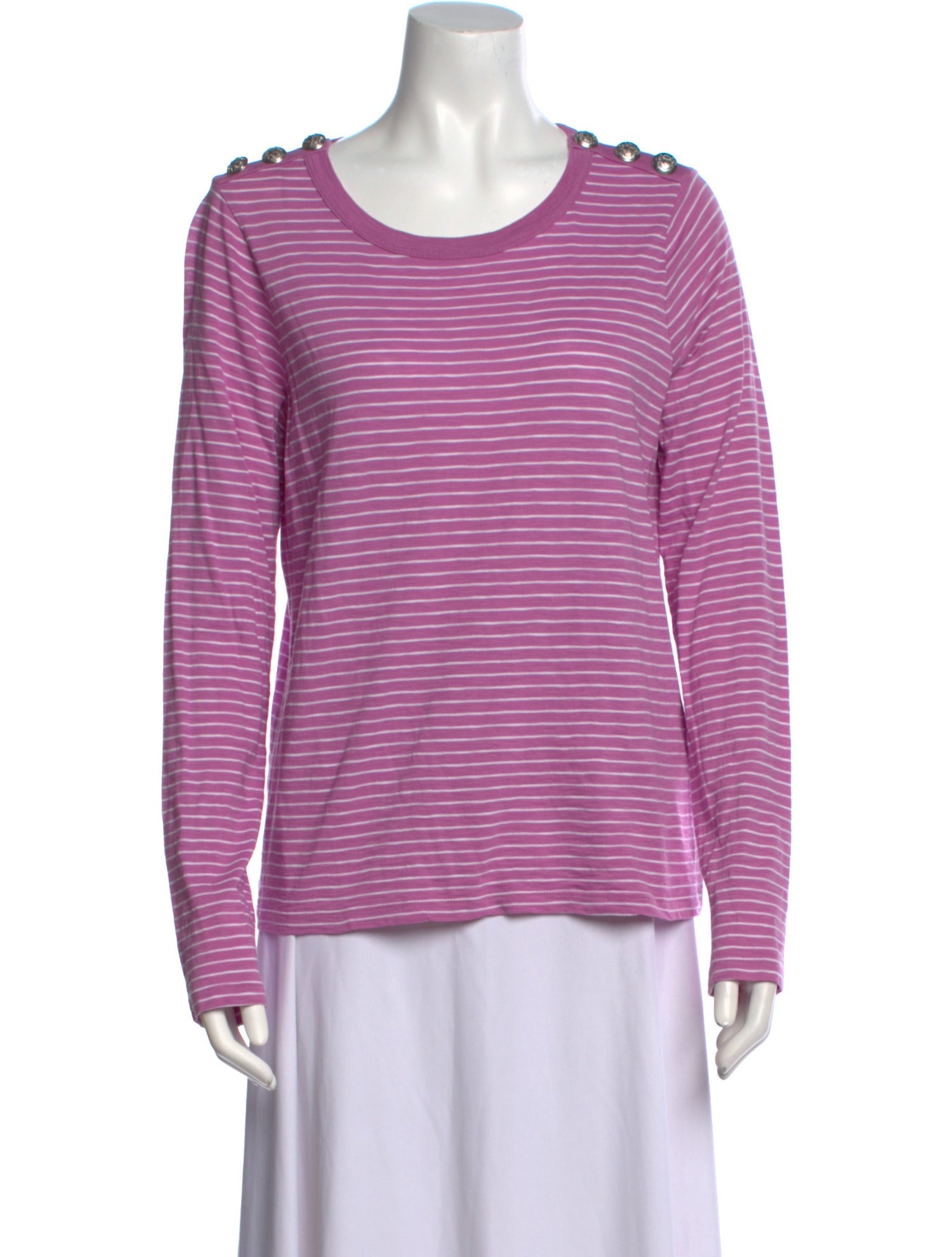 Veronica Beard Striped Scoop Neck Top