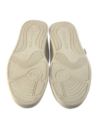 Veronica Beard Embossed Leather Whipstitch Trim Mules