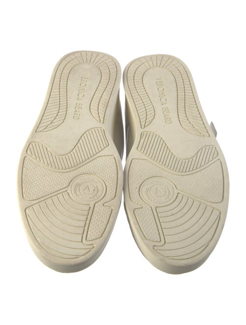 Veronica Beard Embossed Leather Whipstitch Trim Mules