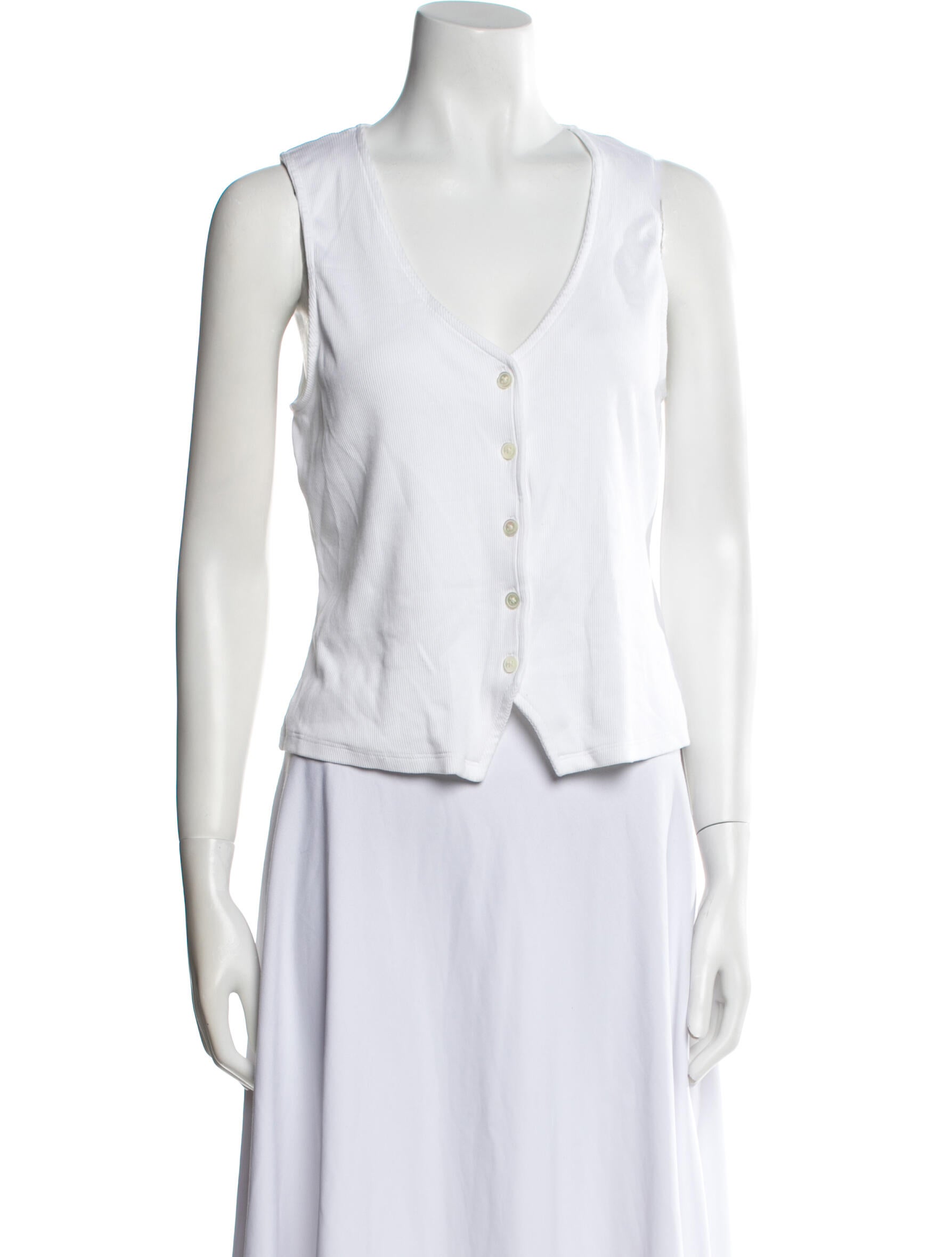 Veronica Beard V-Neck Sleeveless Crop Top