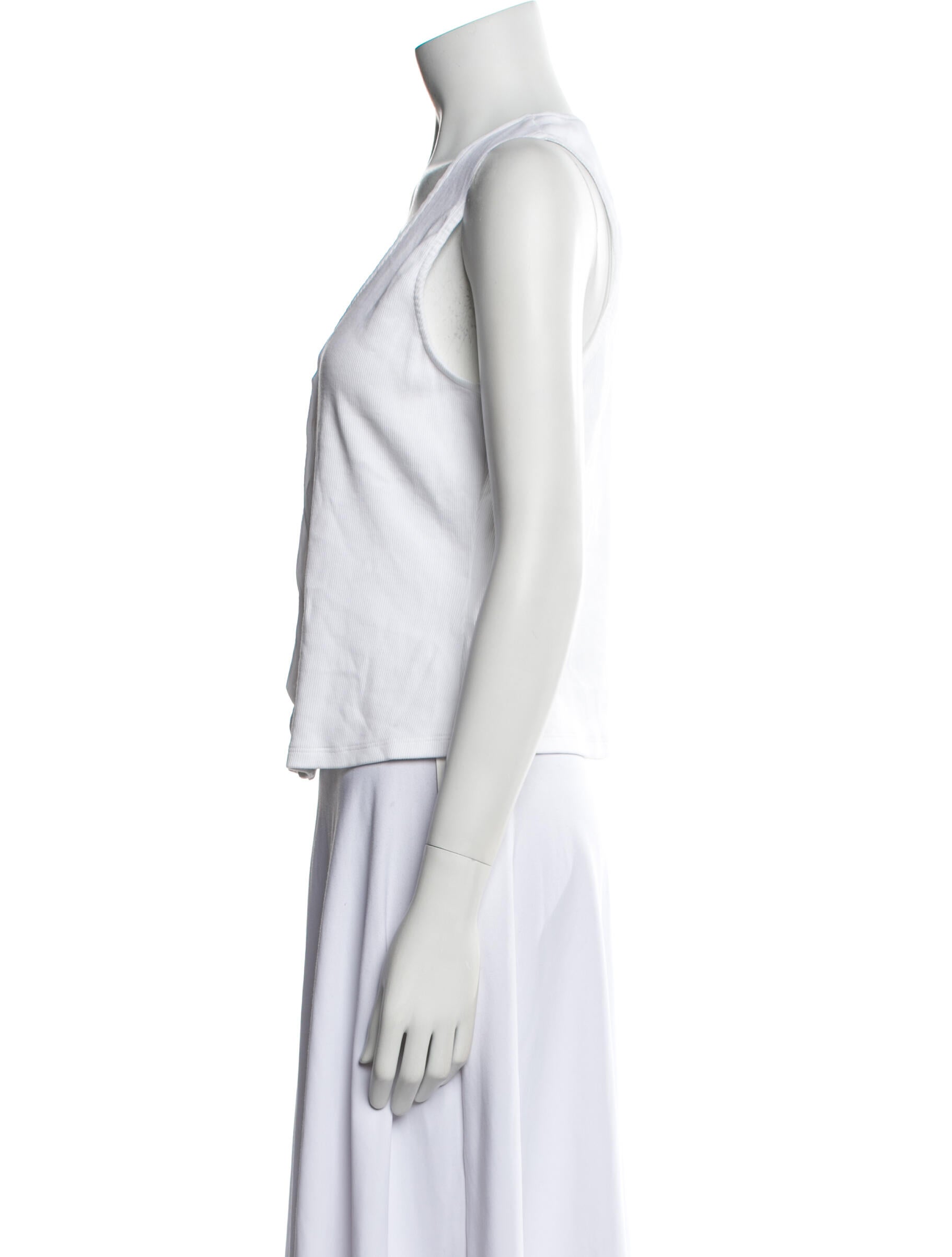 Veronica Beard V-Neck Sleeveless Crop Top