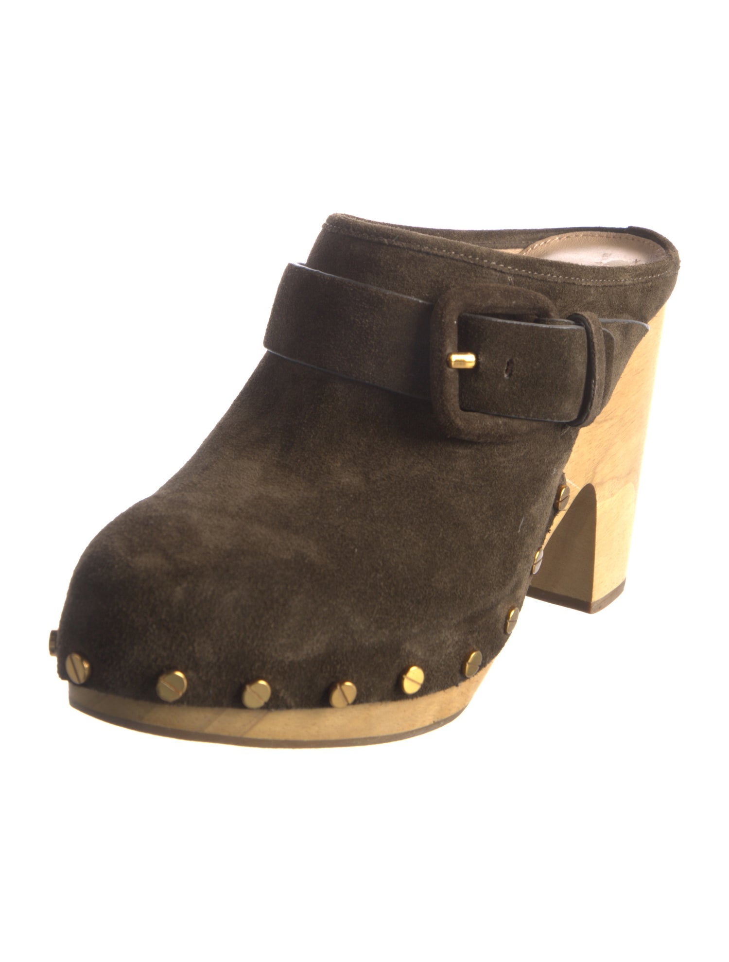 Veronica Beard Suede Studded Accents Mules