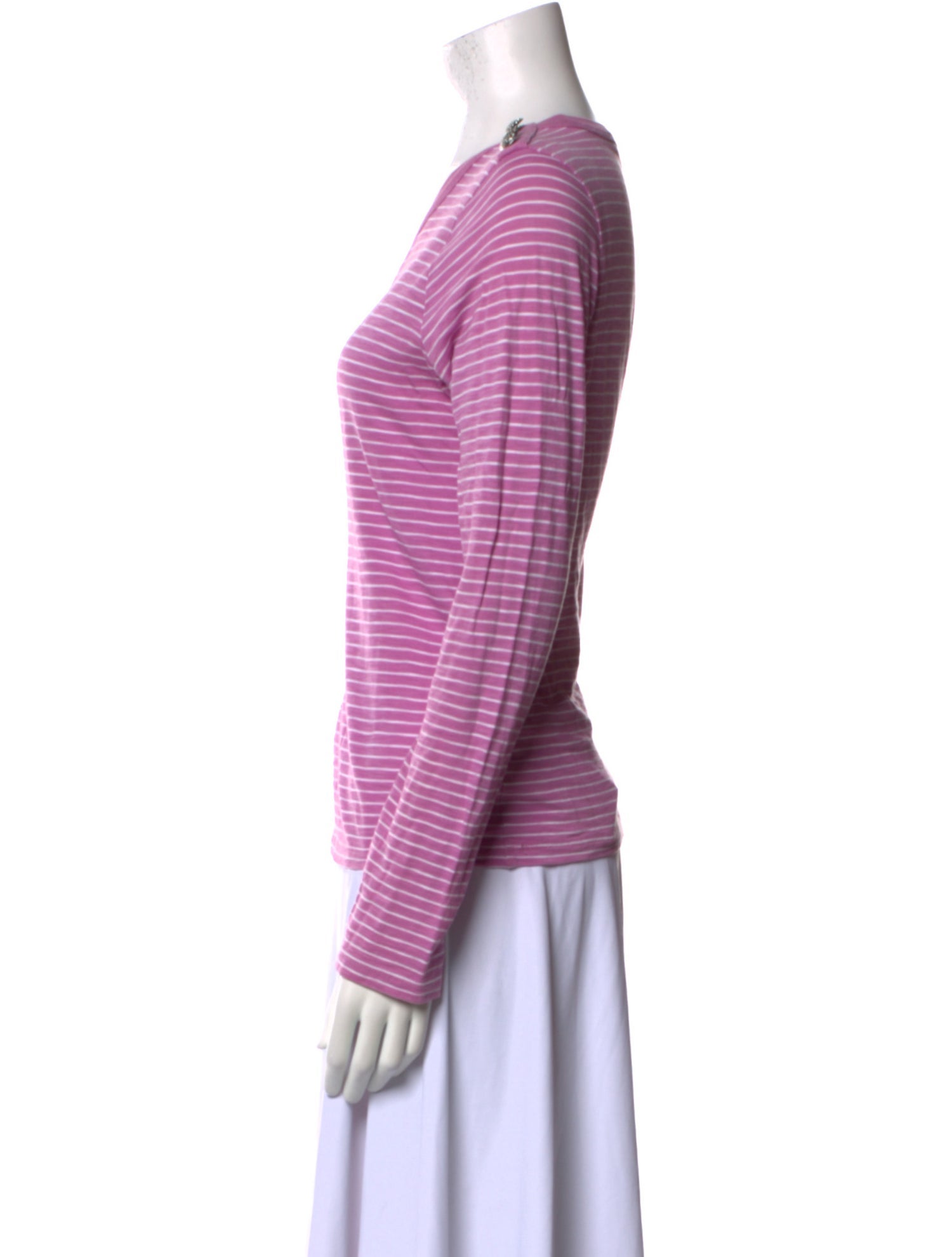 Veronica Beard Striped Crew Neck Top