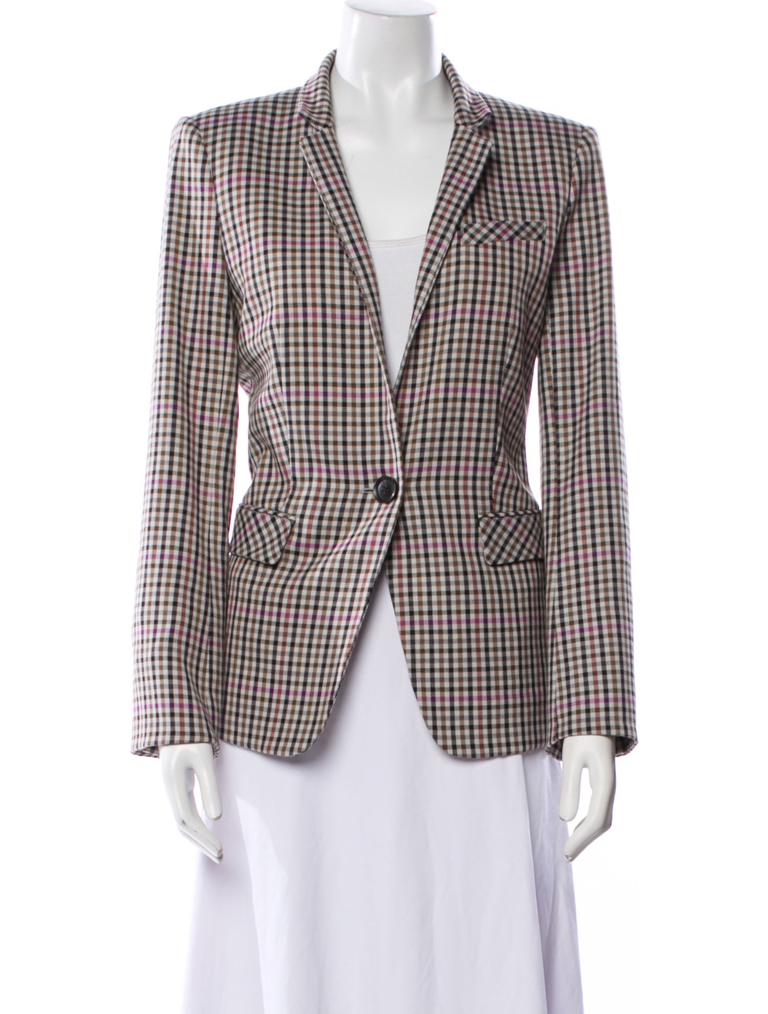 Veronica Beard Plaid Print Blazer