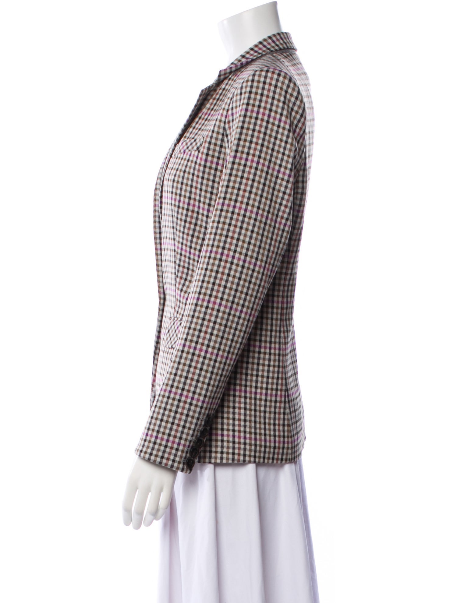 Veronica Beard Plaid Print Blazer