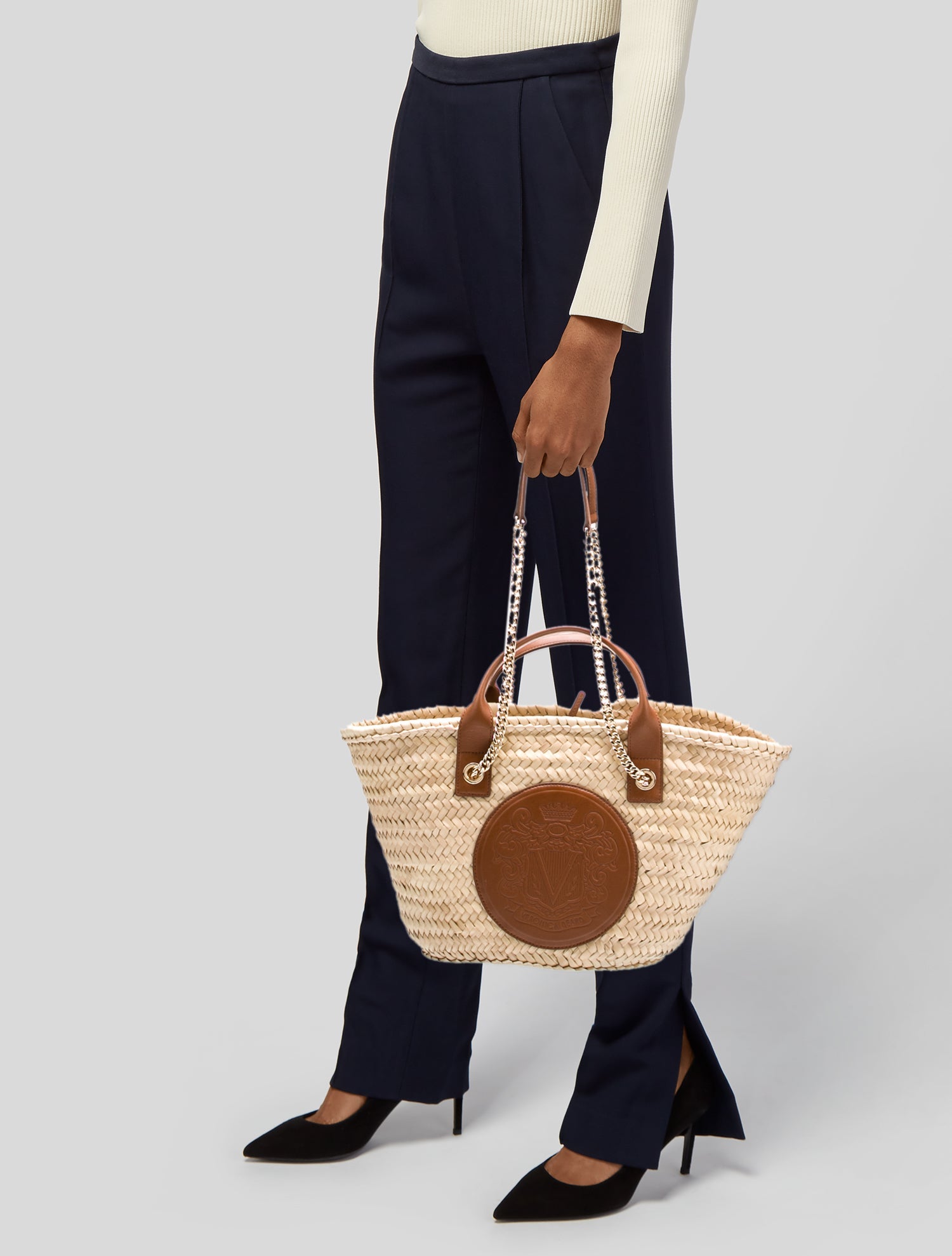 Veronica Beard Raffia Tote