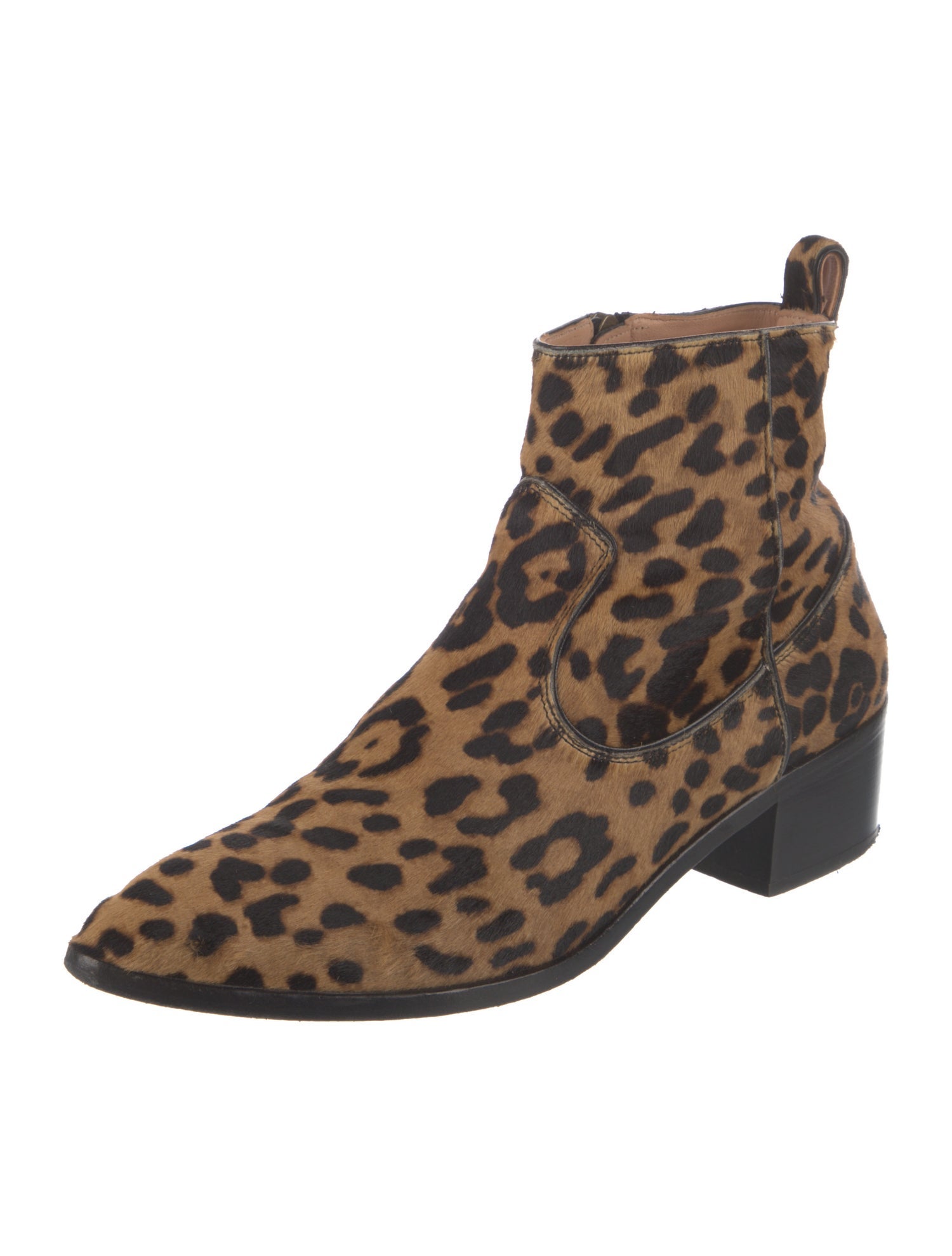 Veronica Beard Calf Hair Animal Print Chelsea Boots