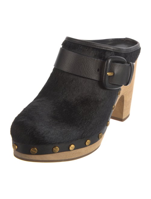 Veronica Beard Ponyhair Studded Accents Mules