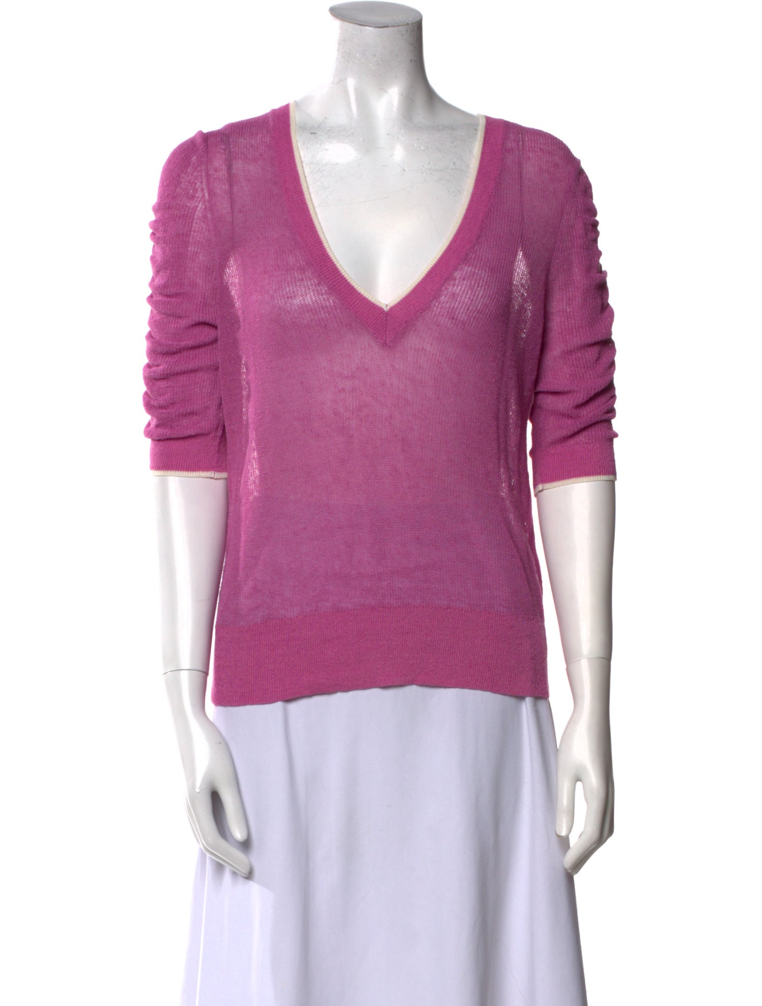 Veronica Beard Linen V-Neck Top