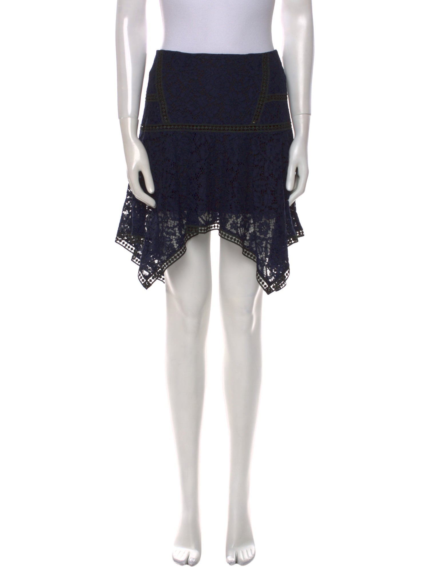 Veronica Beard Lace Trim Embellishment Knee-Length Skirt