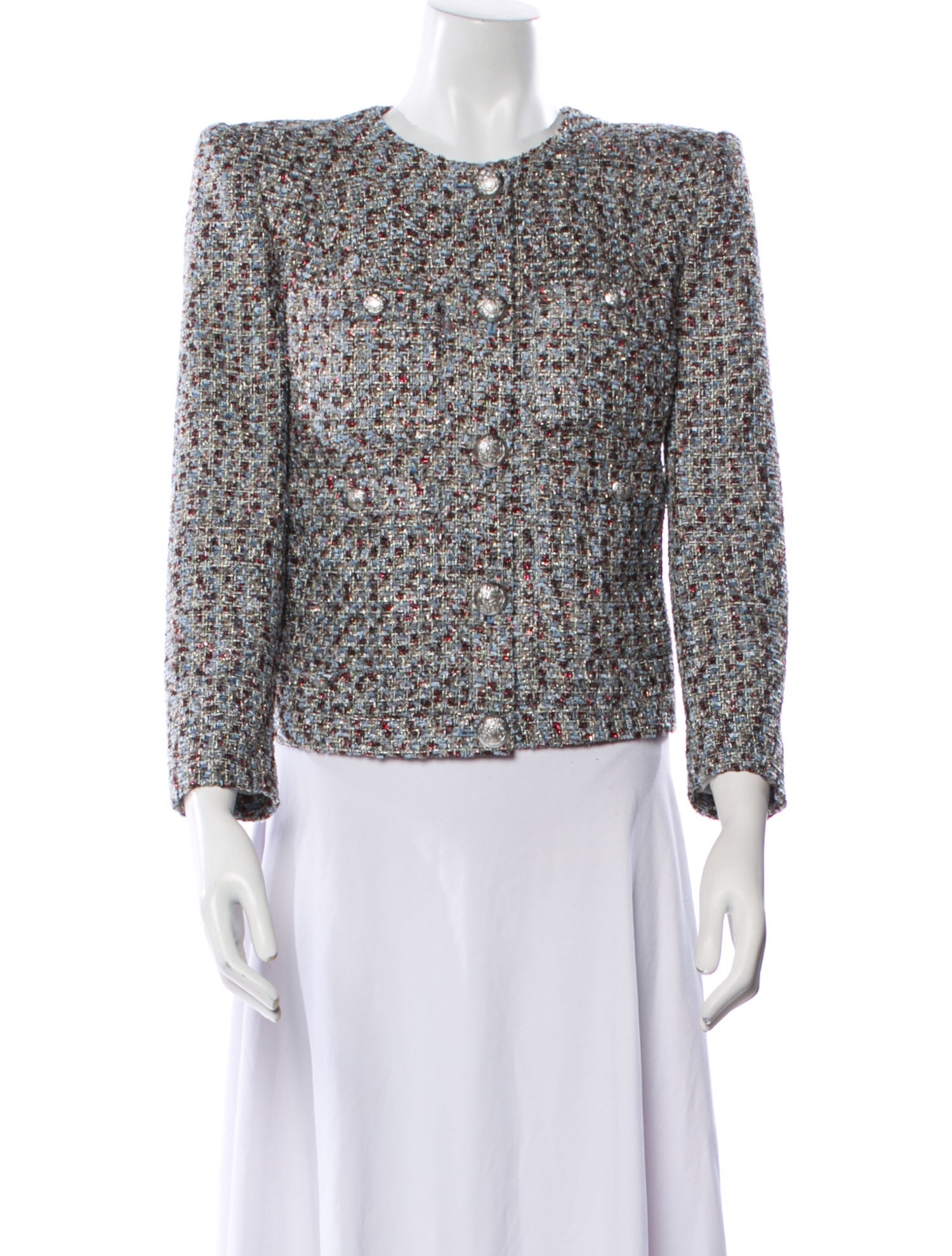 Veronica Beard Tweed Pattern Evening Jacket