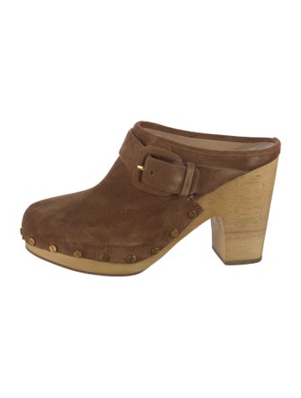 Veronica Beard Suede Studded Accents Mules