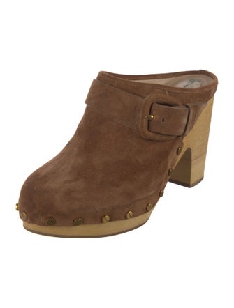 Veronica Beard Suede Studded Accents Mules