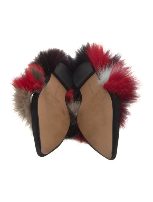 Veronica Beard Suede Fur Trim Mules