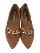 Veronica Beard Suede Chain-Link Accents Loafers
