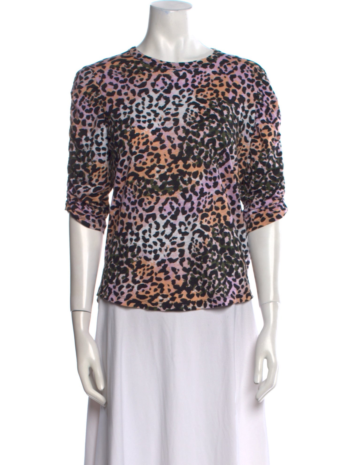 Veronica Beard Animal Print Bateau Neckline Top