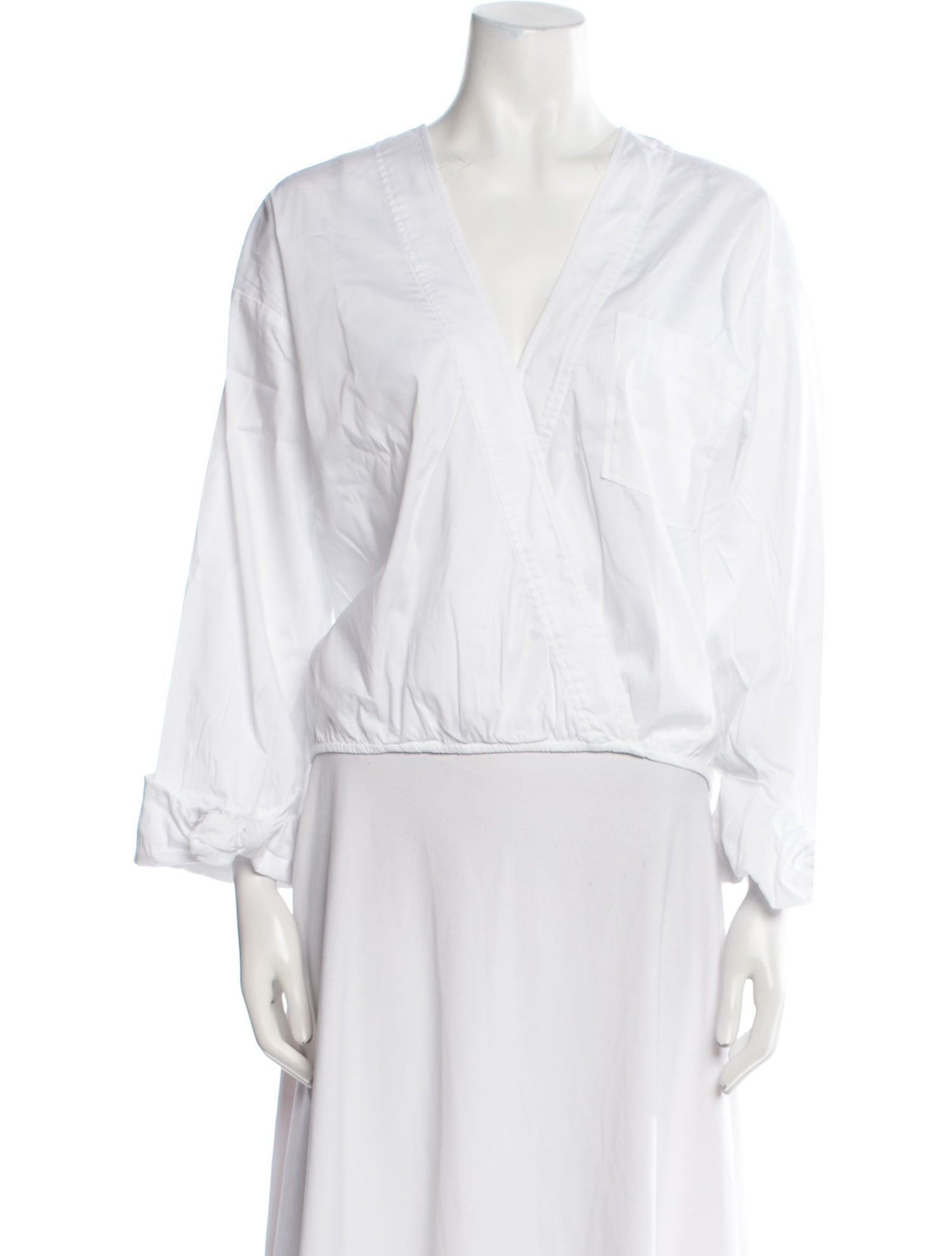 Veronica Beard V-Neck Three-Quarter Sleeve Blouse