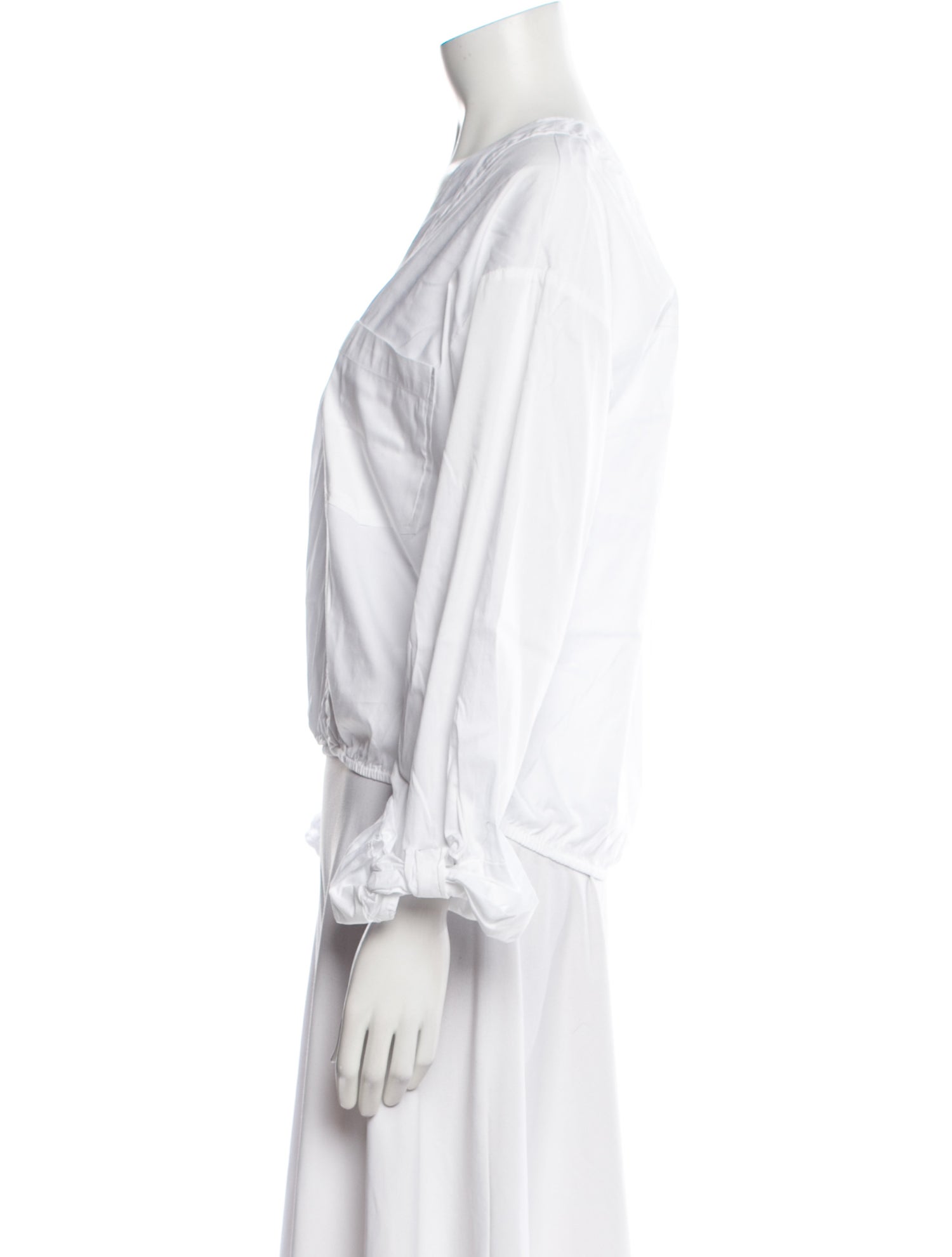 Veronica Beard V-Neck Three-Quarter Sleeve Blouse