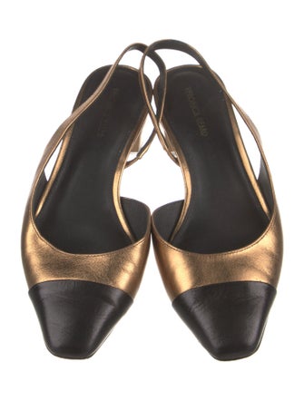 Veronica Beard Leather Colorblock Pattern Slingback Pumps