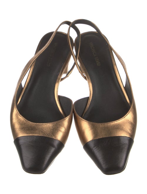 Veronica Beard Leather Colorblock Pattern Slingback Pumps