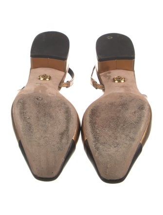 Veronica Beard Leather Colorblock Pattern Slingback Pumps