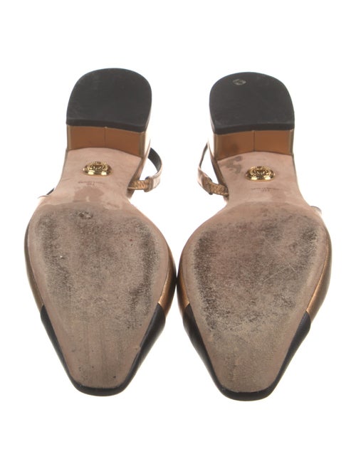 Veronica Beard Leather Colorblock Pattern Slingback Pumps