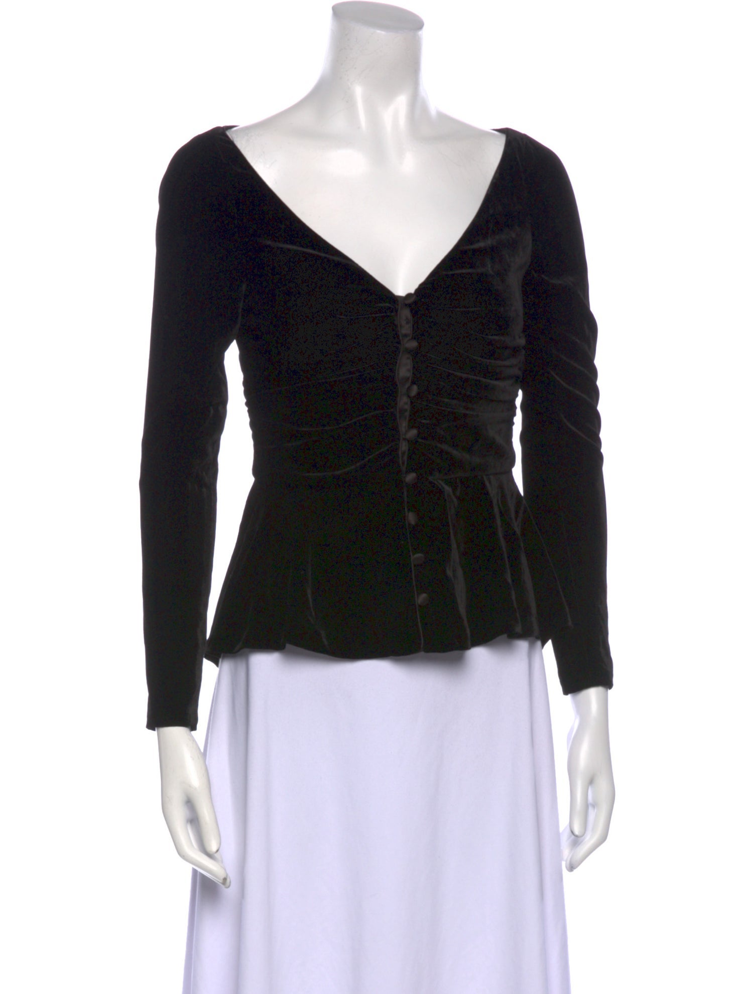 Veronica Beard V-Neck Three-Quarter Sleeve Top