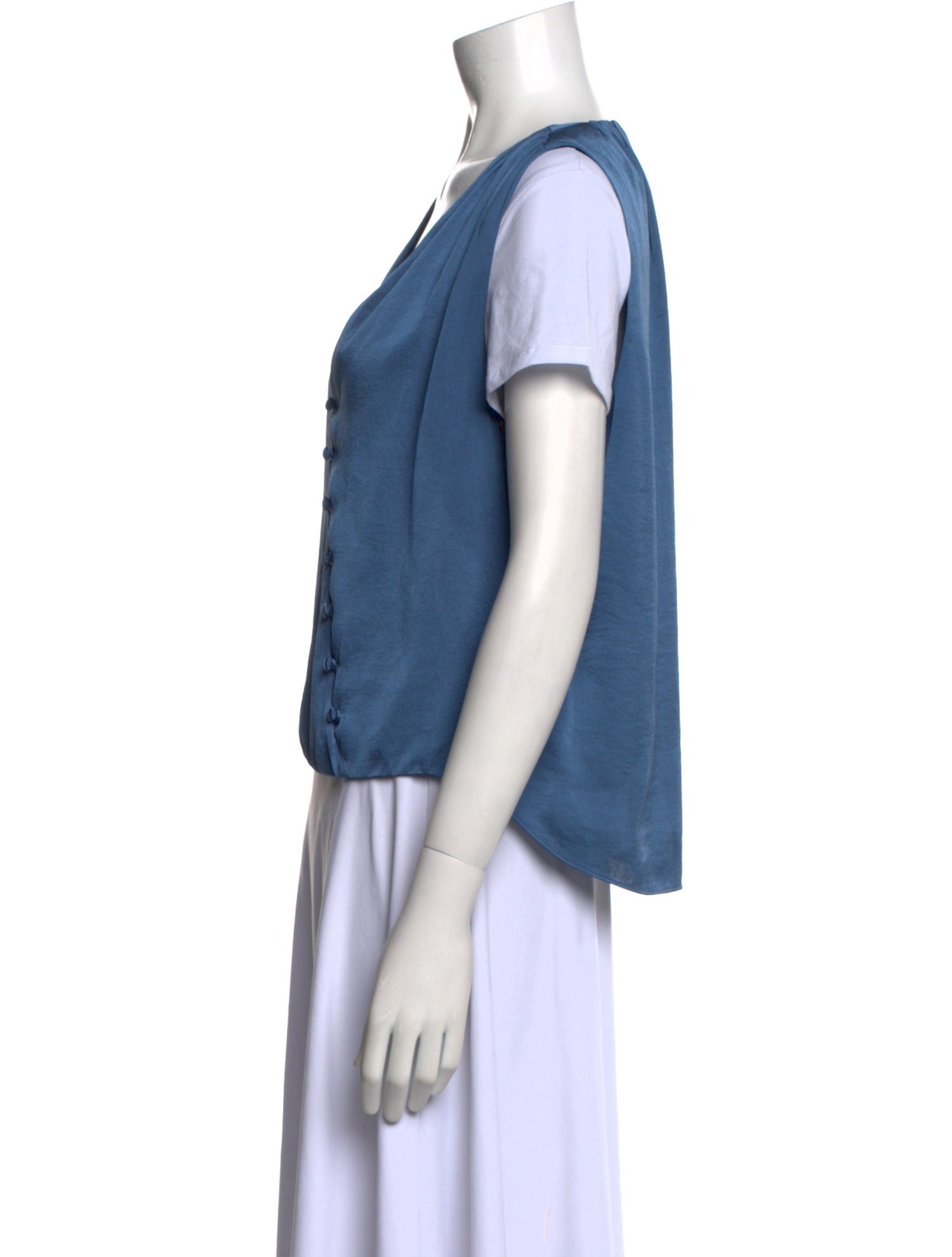 Veronica Beard V-Neck Short Sleeve Blouse