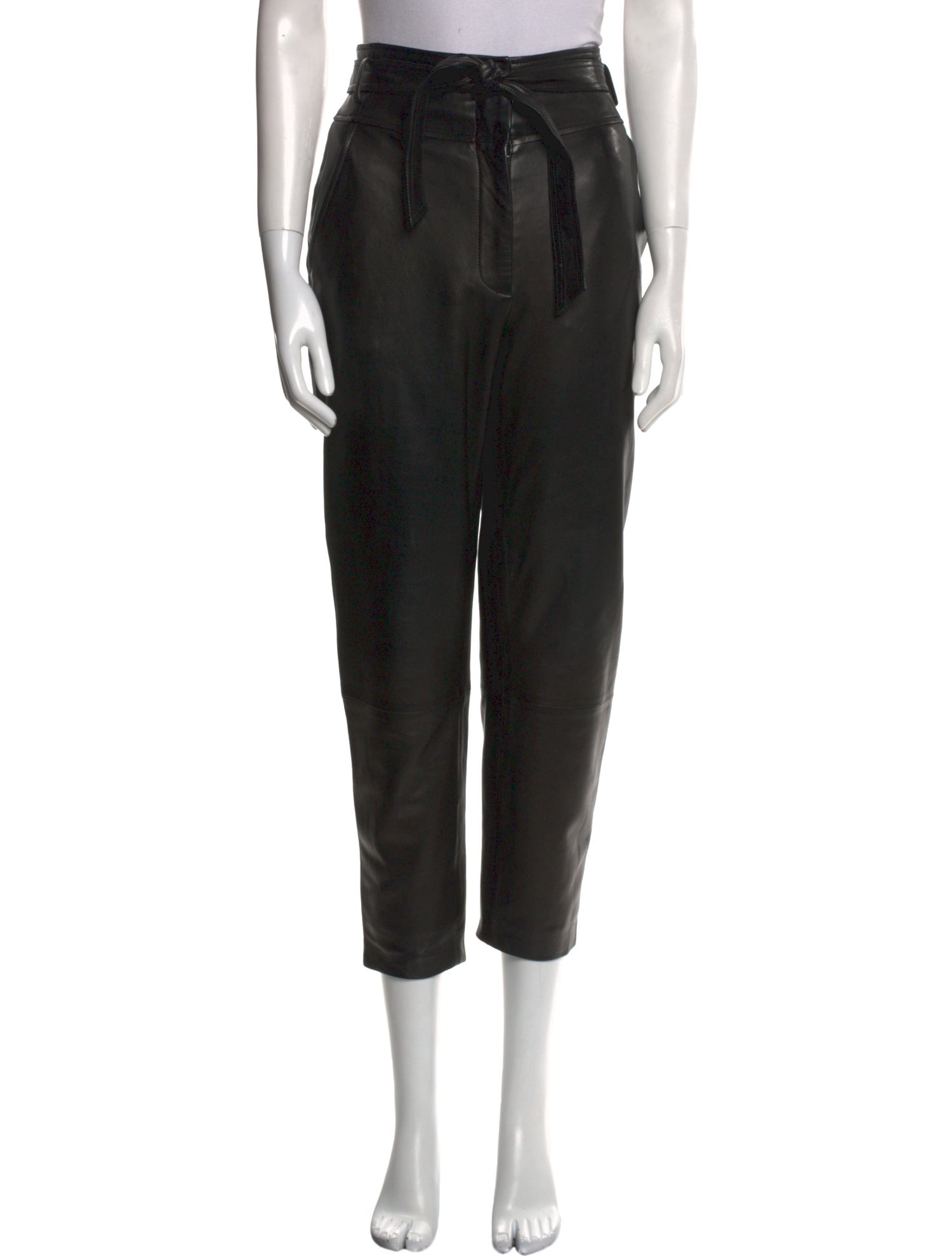 Veronica Beard Leather Straight Leg Pants