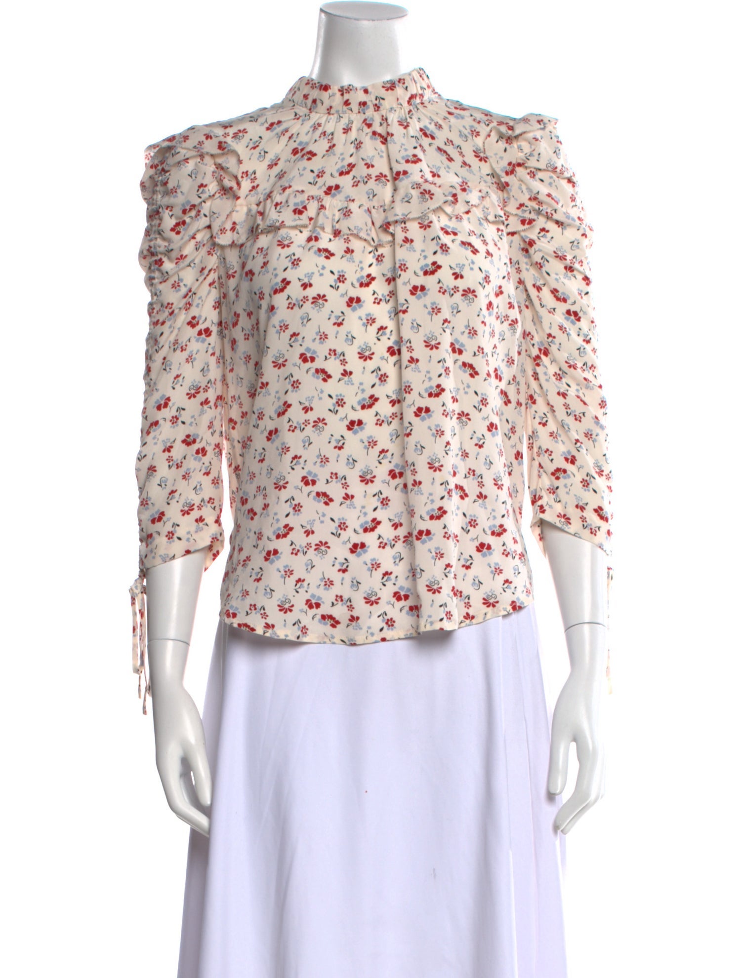 Veronica Beard Silk Floral Print Blouse