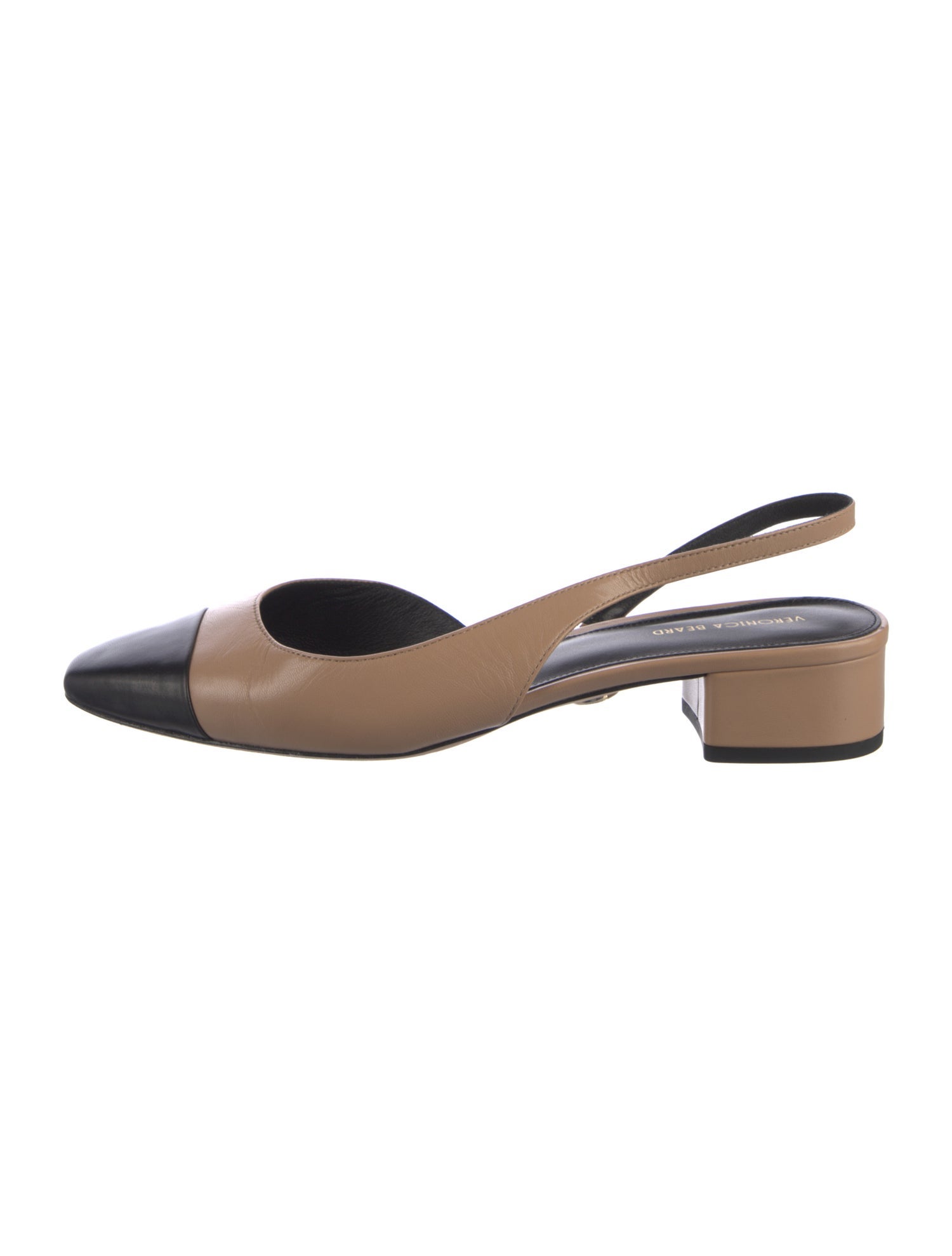 Veronica Beard Leather Colorblock Pattern Slingback Pumps