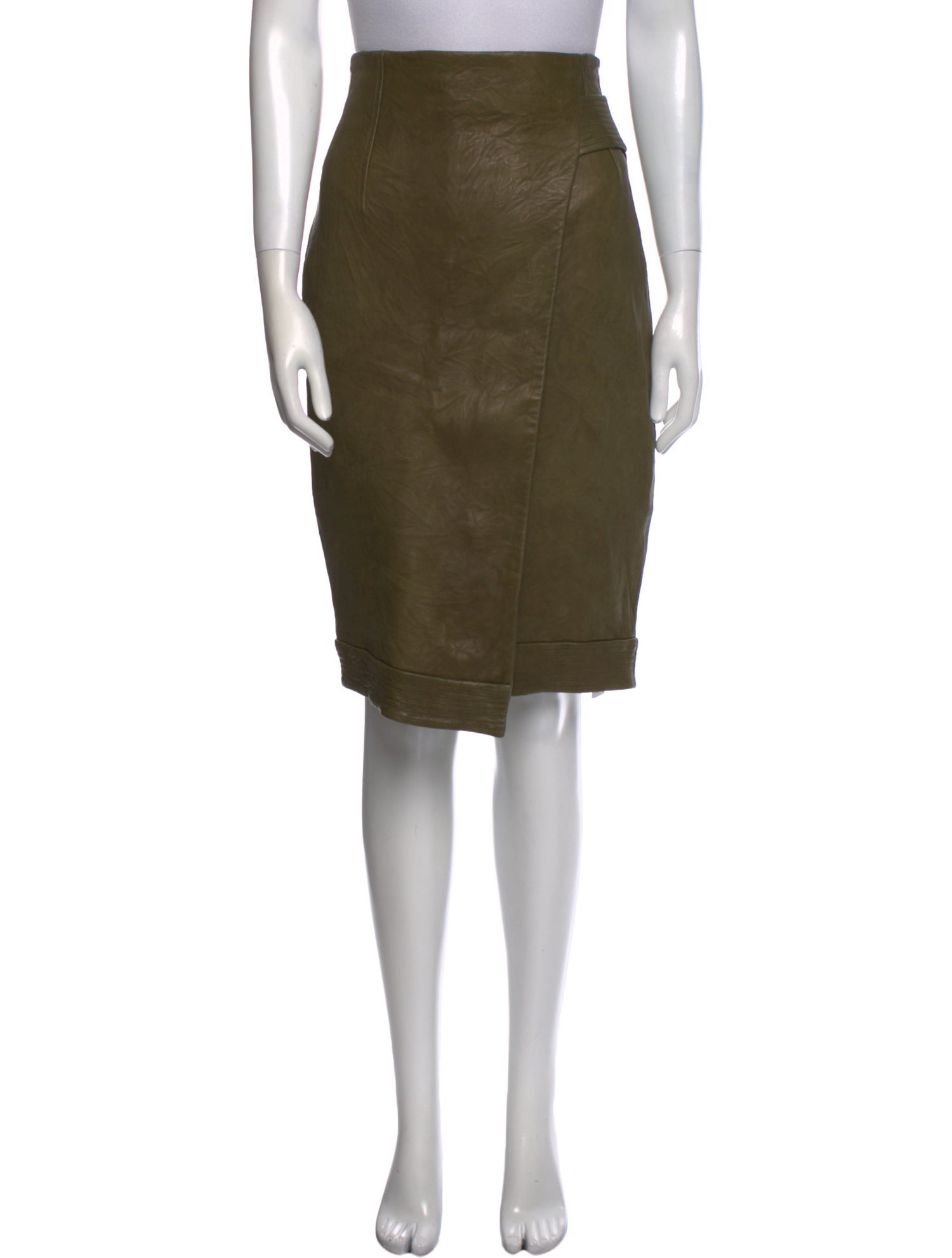 Veronica Beard Leather Knee-Length Skirt